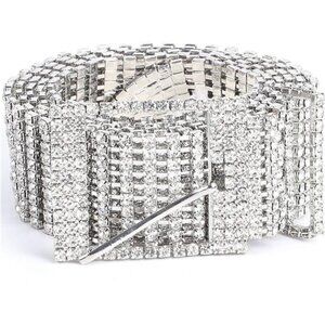 Women Rhinestone Belt Shiny Diamond Crystal Ladies Waist Belt for Jeans